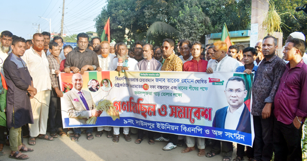 দাউদপুর ইউনিয়ন বিএনপি ও অঙ্গ সংগঠনের গণমিছিল ও সমাবেশ অনুষ্ঠিত