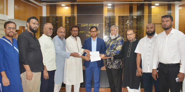 ১লা নভেম্বর সিলেট চেম্বার নির্বাচনের দাবিতে জেলা প্রশাসকের কাছে ব্যবসায়ী ফোরামের স্মারকলিপি পেশ