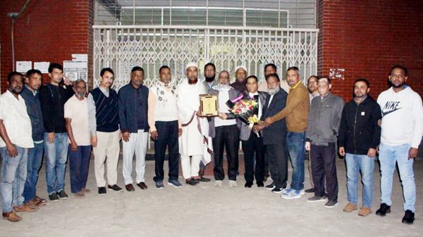 জগদীশ কুমার দাসকে বিদ্যুৎ শ্রমিক কর্মচারী ইউনিয়ন সিলেট সুনামগঞ্জ জেলা শাখার সংবর্ধনা প্রদান